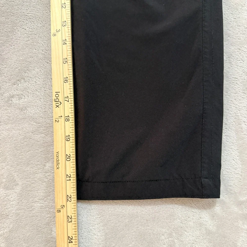 Athleta Girl Wide Leg Pants Girls S 7 Black Athletic Lined Stretch Active Relax
